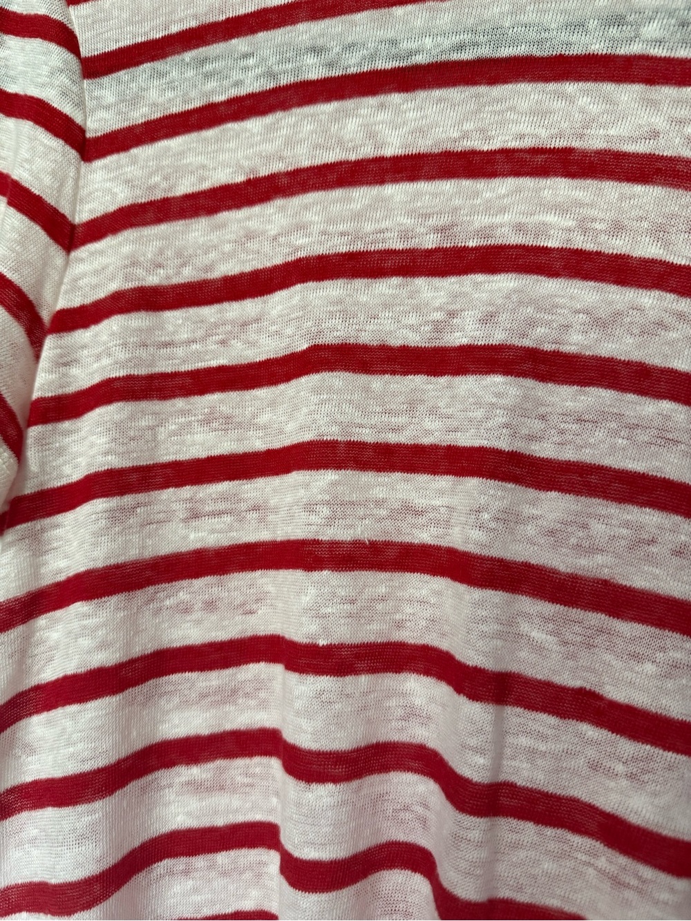 J. Crew NWT 100% Linen Red Striped Short Sleeve Tee- S - Picture 3 of 7